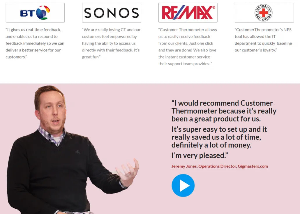 Example testimonials page Example testimonials page