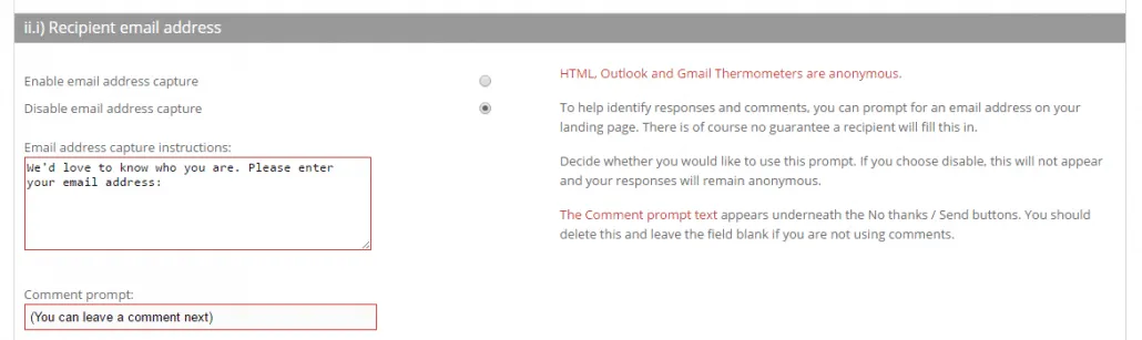 Email capture