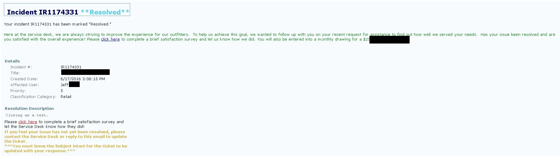 Bad request for a satisfaction on ticket closure Bad request for a satisfaction on ticket closure