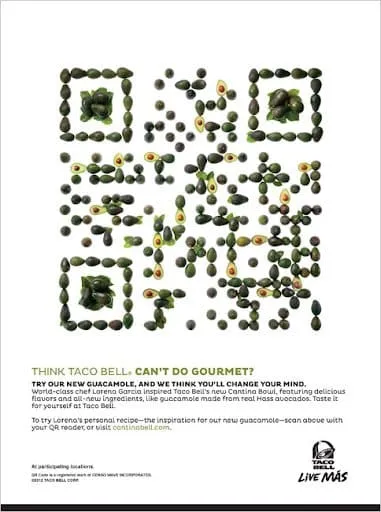 qr code made out of food
