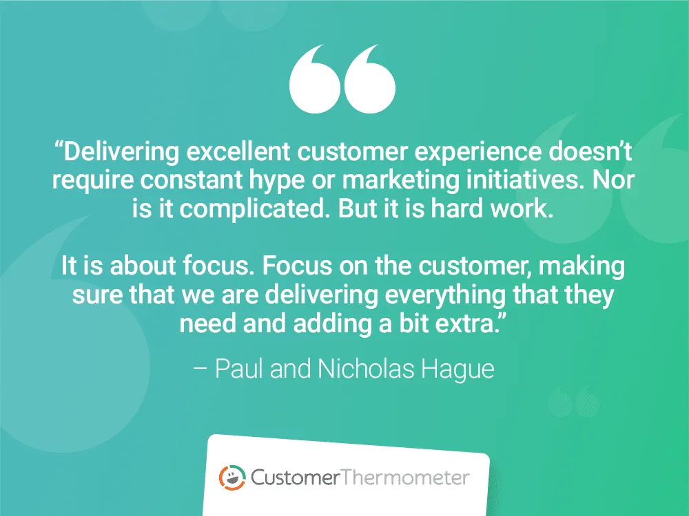 paul and nicholas hague customer thermometer customer experience quotes