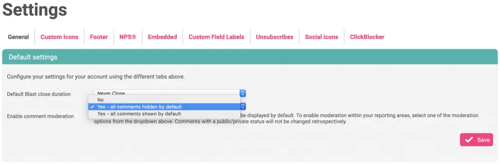 Real time feedback comment moderation