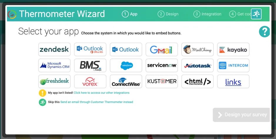 Customer Thermometer Survey in 60 Seconds_Select your App