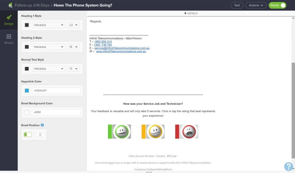Embedded In Infusionsoft telco customer survey Infusionsoft