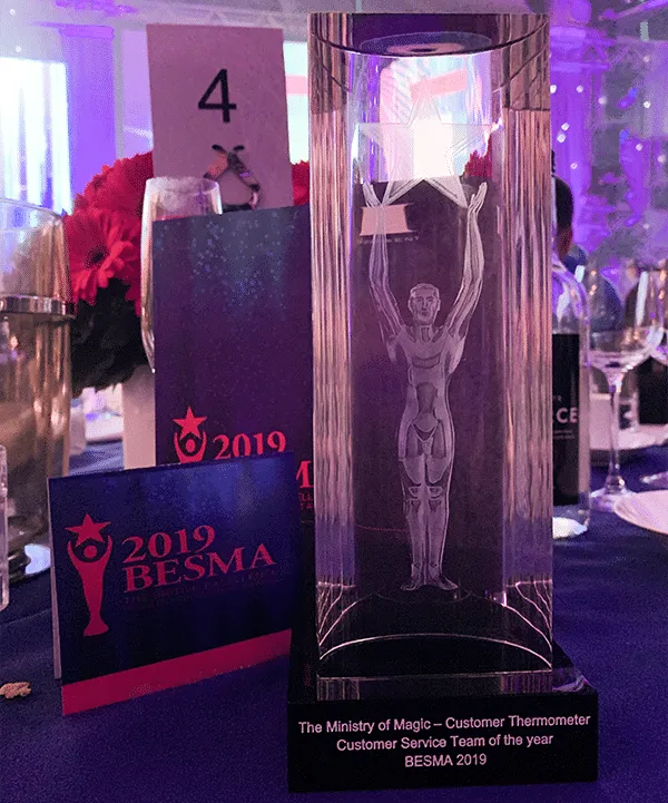 IMG_4610_blog1 Customer Thermometer BESMA Awards 2019 Ministry of Magic trophy