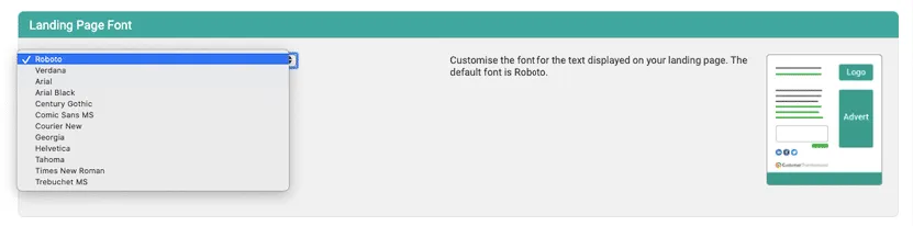 Landing Page Font Options