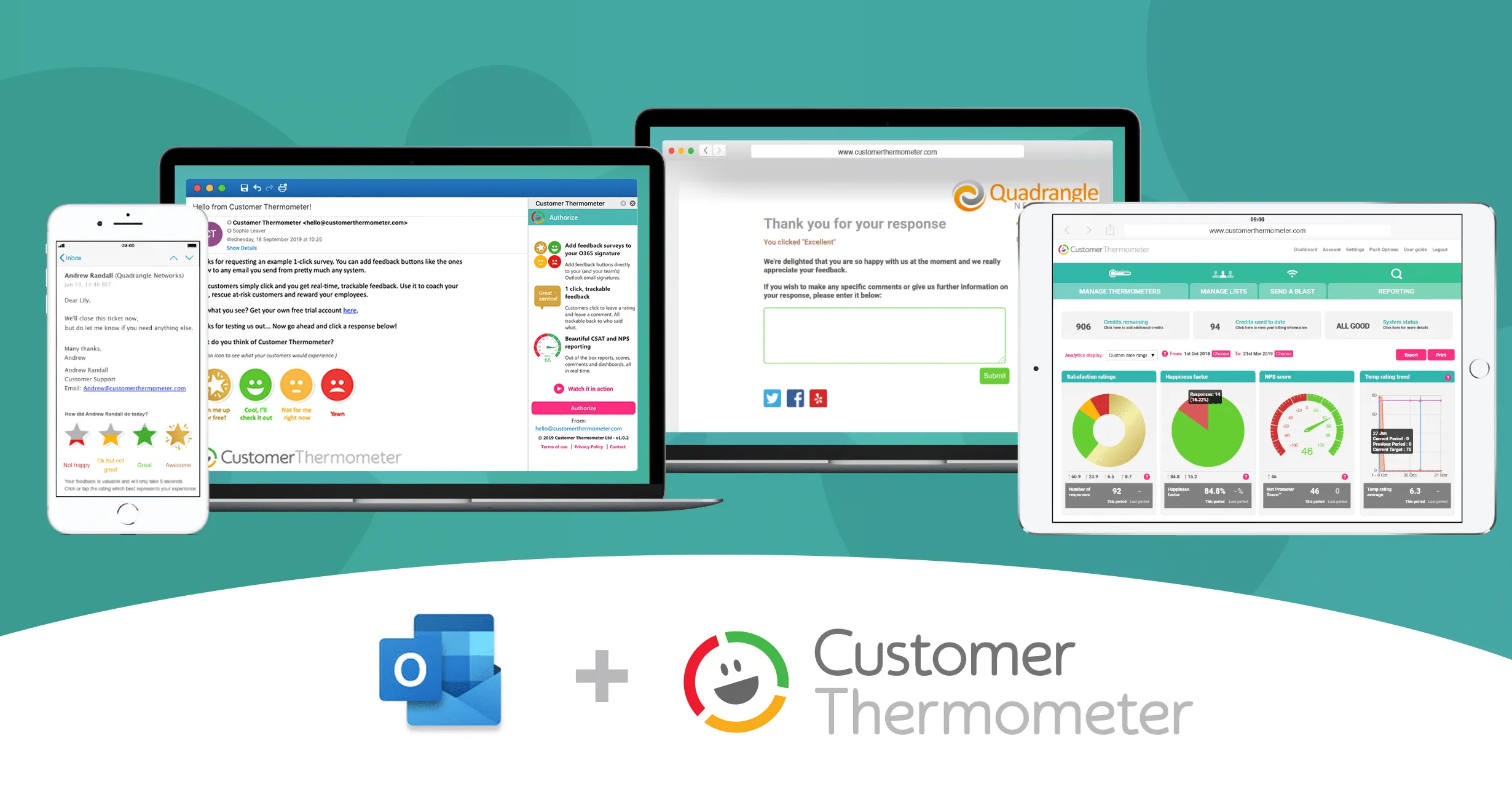 Customer Thermometer Outlook 365 Office Image Overview