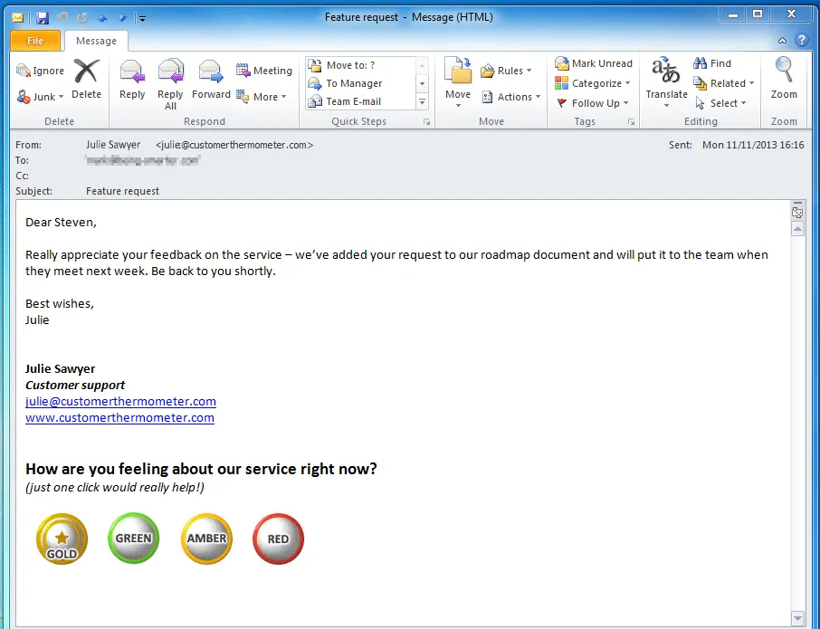 Learning from our customers - The introductory email