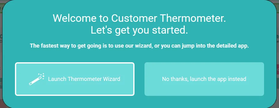 customer thermometer app wizard choice