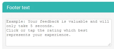 footer text for embedded surveys