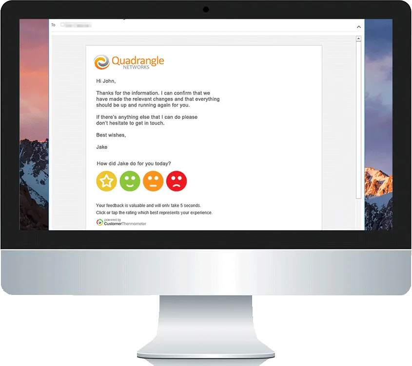 embed customer satisfaction buttons in email
