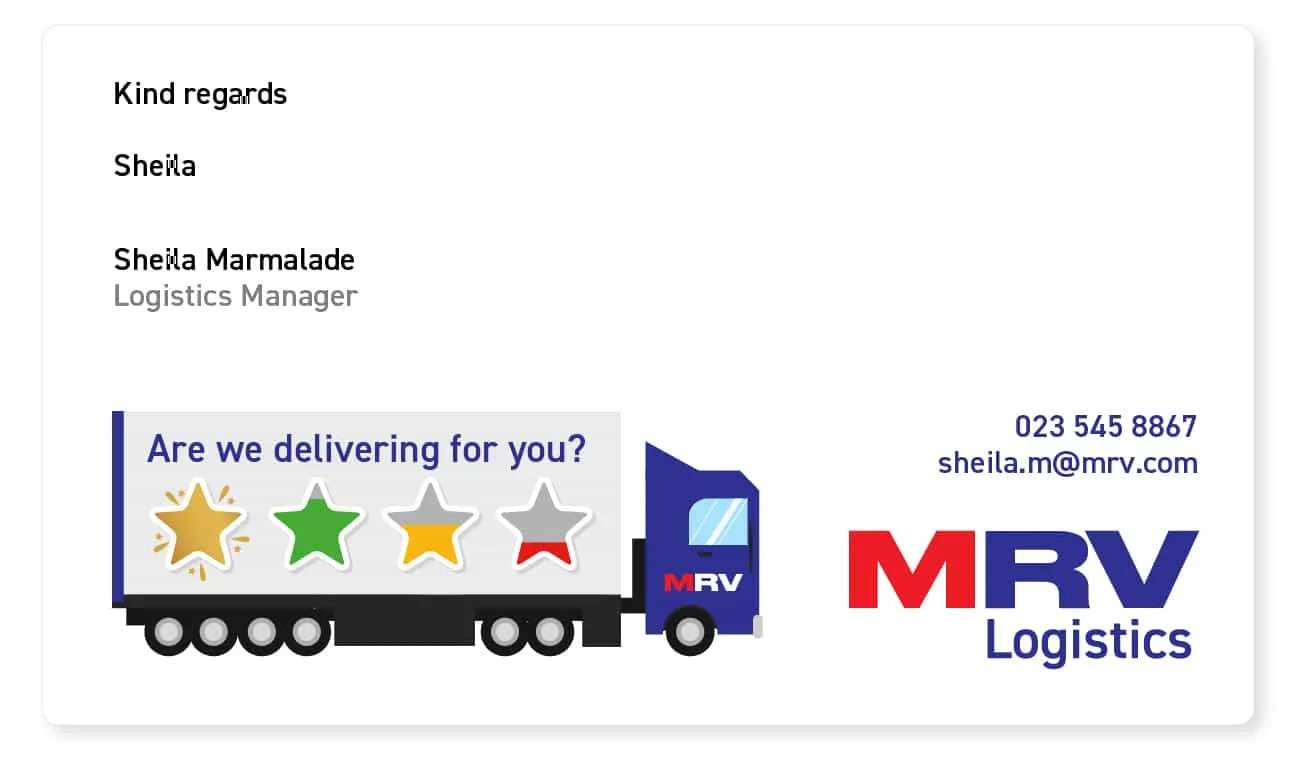 trucking-email-signature fun email signature example
