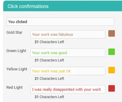 survey landing page click confirmation text