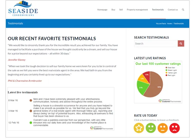 Example real estate testimonials page How to set up a areal estate testimonials page